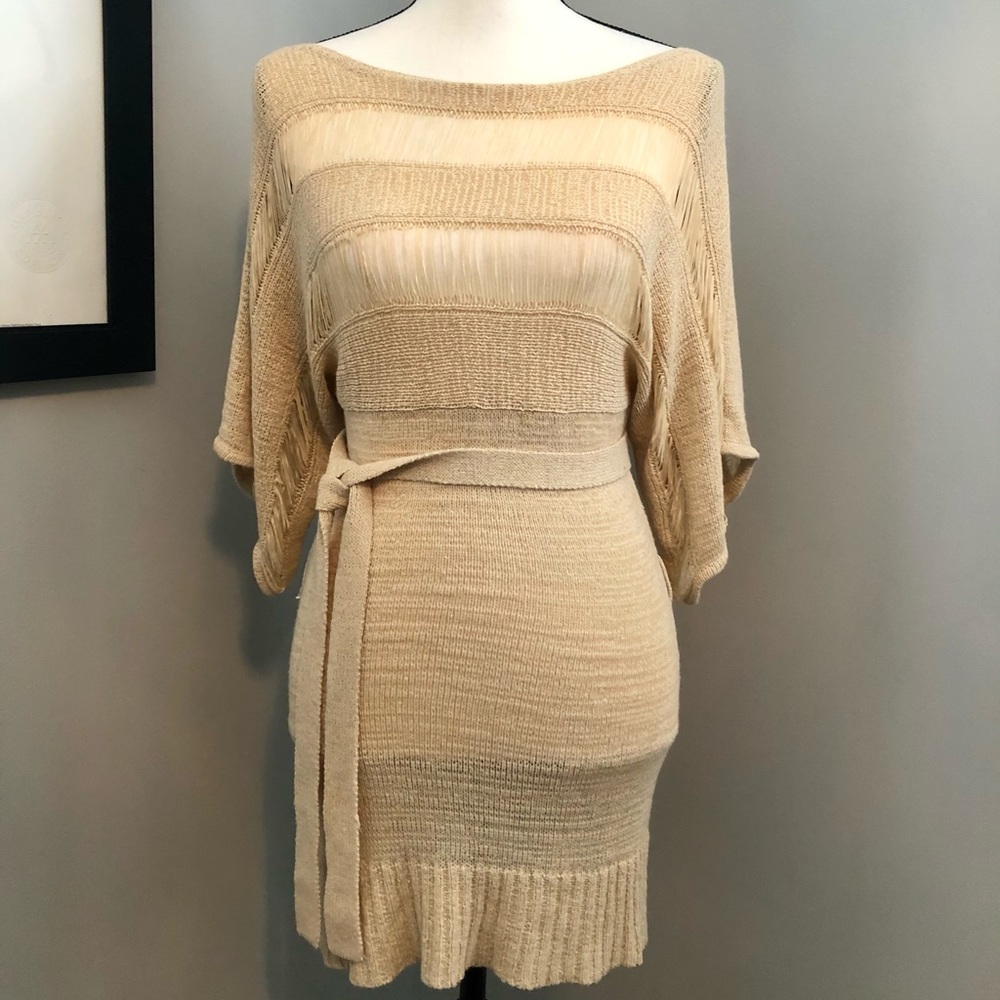 Boho-style Belted Tunic Sweater!